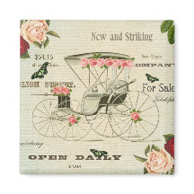 Vintage victorian girly magnet w/ flowers