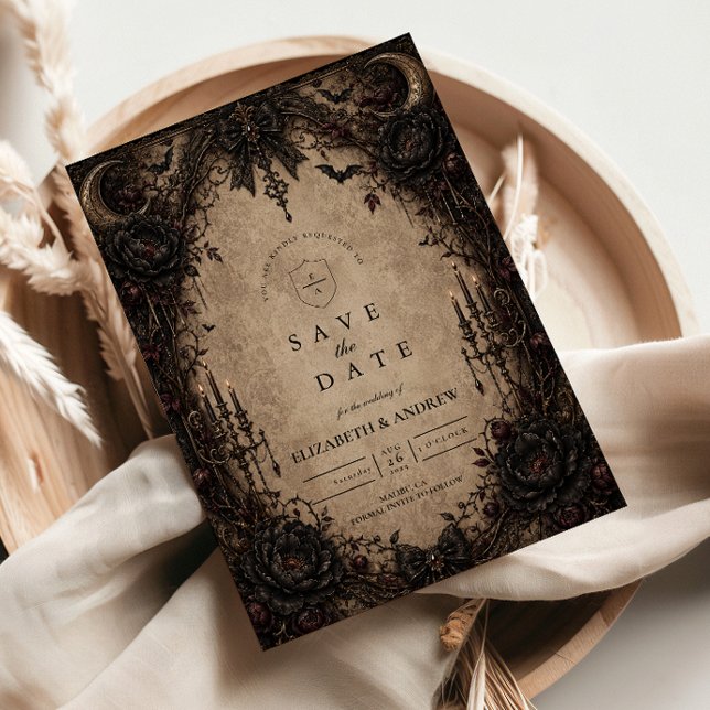 Vintage Victorian Goth Wedding Save The Date (Creator Uploaded)