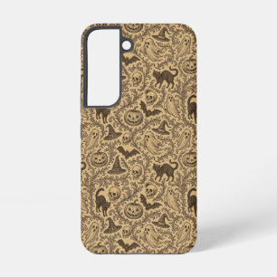 Vintage Victorian Halloween pattern with ghosts  Samsung Galaxy Case