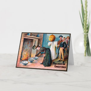 Vintage Victorian Halloween Traditions Card