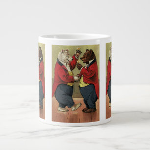 Vintage Victorian Happy, Gay, Dancing Bears Large Coffee Mug