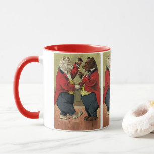 Vintage Victorian Happy, Gay, Dancing Bears Mug