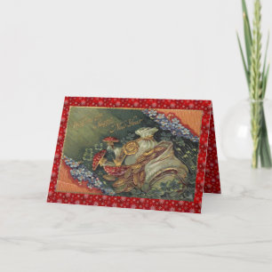 Vintage Victorian Happy New Year Holiday Card