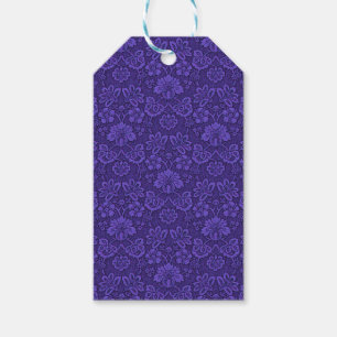 Vintage Victorian Indigo Damask Paisley Floral Gift Tags