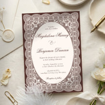 Vintage Victorian Ivory Lace Elegant Brown Wedding
