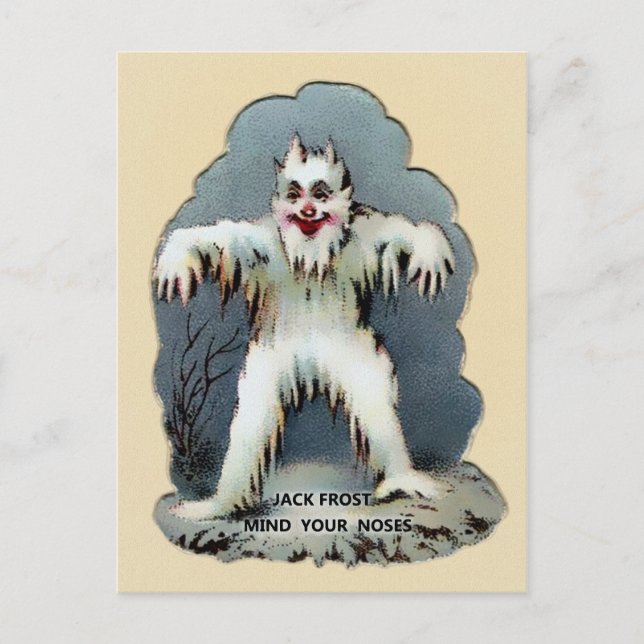 Vintage Victorian Jack Frost Postcard (Front)