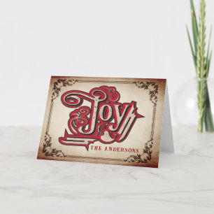 Vintage Victorian Joy Holiday Card