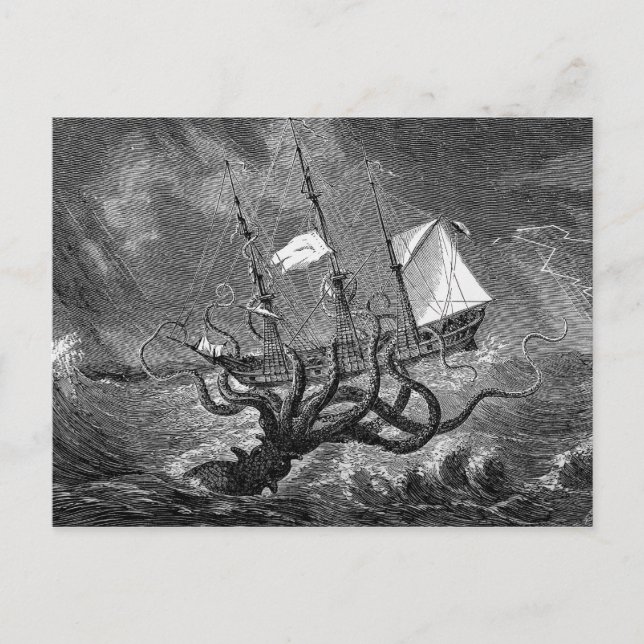 Vintage Victorian Kraken Postcard (Front)