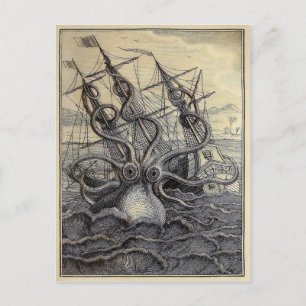 Vintage Victorian Kraken Postcard
