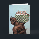 Vintage Victorian Krampus Christmas Card<br><div class="desc">Vintage Victorian Krampus Christmas card. Custom restored,  high quality vintage image.</div>