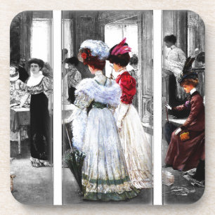 vintage victorian ladies coaster