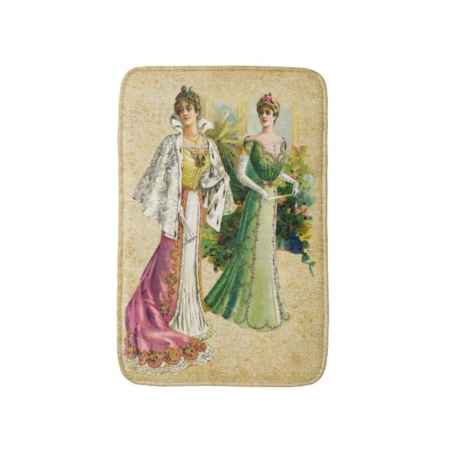 Vintage Victorian Ladies Fashion Bath Mat (Front Vertical)