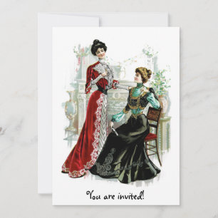 Vintage Victorian Ladies Fashion Invitation