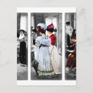 vintage victorian ladies postcard