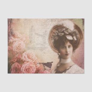 Vintage Victorian Lady Decoupage Tissue Paper