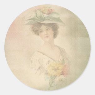 Vintage Victorian Lady Stickers Seals