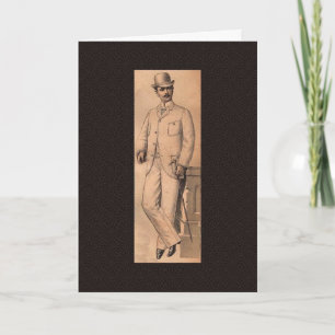 Vintage Victorian Man Card