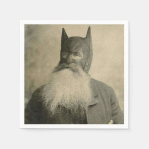 Vintage Victorian Man Wearing a Mask with Ears Napkin