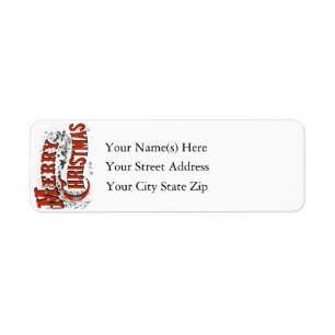 Vintage Victorian Merry Christmas Return Address Label