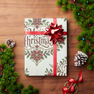 Vintage Victorian Merry Christmas Wrapping Paper