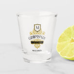 Vintage Victorian Monogram Elegant Groomsmen Shot Glass<br><div class="desc">Celebrate your special day with this exquisite Victorian-inspired Groomsmen Gifts, the perfect blend of classic elegance and contemporary flair. These meticulously designed merchandises are a customised and personalised gift that adds a touch of sophistication to weddings, bachelor parties, engagement parties, and beyond. Each product can be personalised with your groomsmen's...</div>