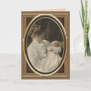 Vintage Victorian Mother & Baby Child Portrait Card