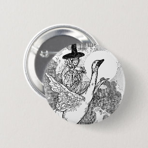 Vintage Victorian Mother Goose by Charles Robinson 6 Cm Round Badge