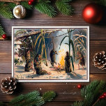 Vintage Victorian Odd Christmas Card<br><div class="desc">Vintage Victorian odd Christmas card.  Looks like little people cooking a rat. Custom restored,  high quality vintage image.</div>