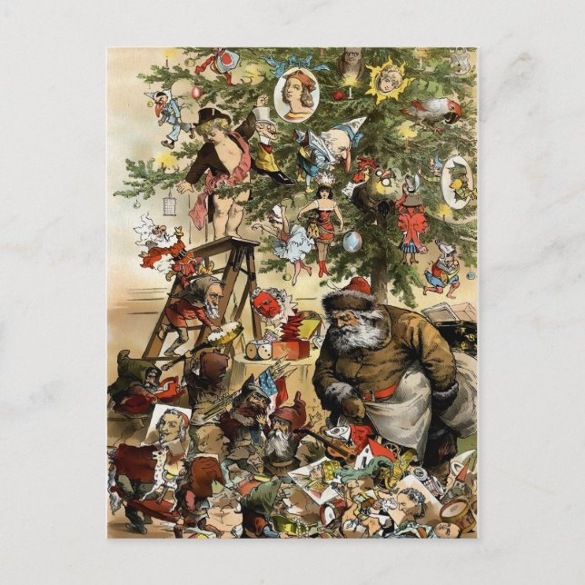 Vintage Victorian Odd Christmas Postcard (Front)