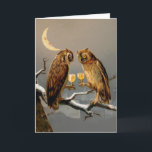 Vintage Victorian Owls Christmas Card<br><div class="desc">Custom restored,  high quality vintage image.</div>
