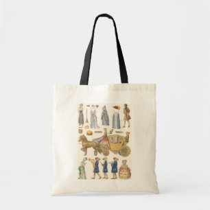 Vintage Victorian Paper Doll Toys, Cinderella Tote Bag