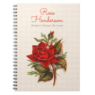 Vintage Victorian Red Rose Romance Notebook
