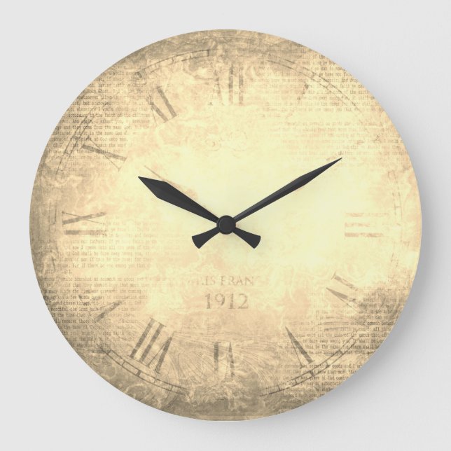 Vintage victorian Roman numeral Large Clock (Front)