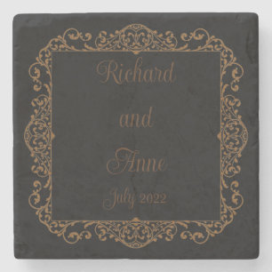 Vintage Victorian Romantic Fairytale Wedding Stone Coaster