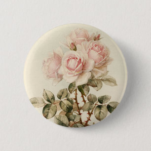 Vintage Victorian Romantic Roses 6 Cm Round Badge