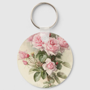 Vintage Victorian Romantic Roses Key Ring
