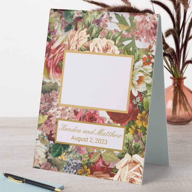 Vintage Victorian Rose Floral Collage (In SItu (Table))