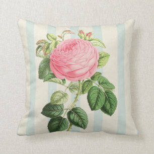 Vintage Victorian Rose Throw Pillow