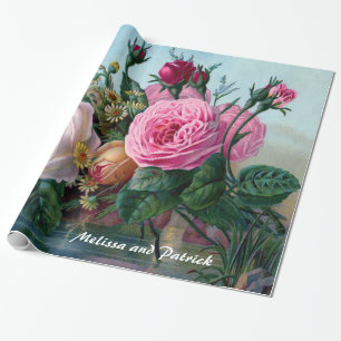 Vintage Victorian Roses Custom Wrapping Paper