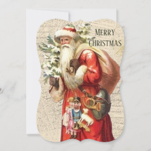 Vintage Victorian Santa Claus Christmas  Card