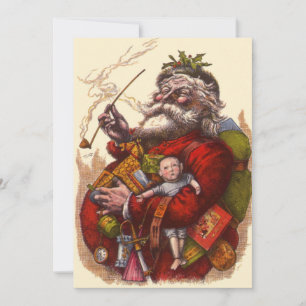 Vintage Victorian Santa Claus Christmas Invitatio Invitation