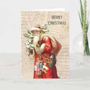 Vintage Victorian Santa Claus Christmas Thank You Card