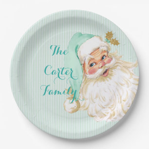Vintage Victorian Santa Claus Mint Paper Plate