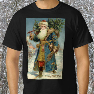 Vintage Victorian Santa Claus with Christmas Tree T-Shirt