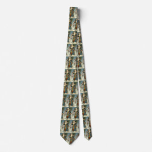 Vintage Victorian Santa Claus with Christmas Tree Tie