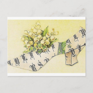 Vintage Victorian Sassy Cinderella Slipper Postcard