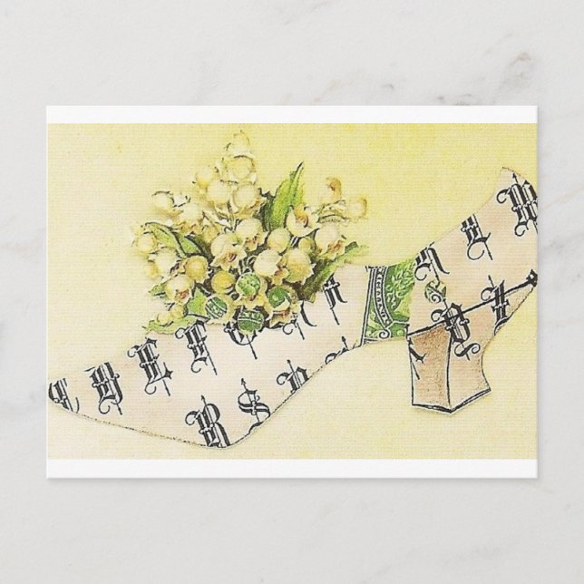 Vintage Victorian Sassy Cinderella Slipper Postcard (Front)