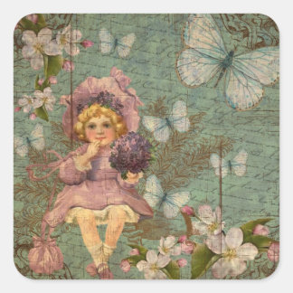 Vintage Victorian Square Sticker