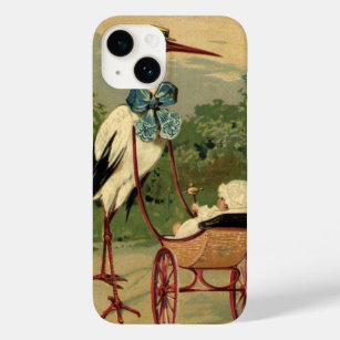 Vintage Victorian Stork and Baby Carriage Case-Mate iPhone 14 Case