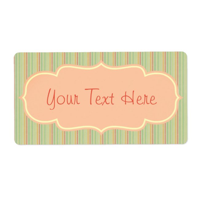Vintage Victorian Stripe Design Label Customise (Front)